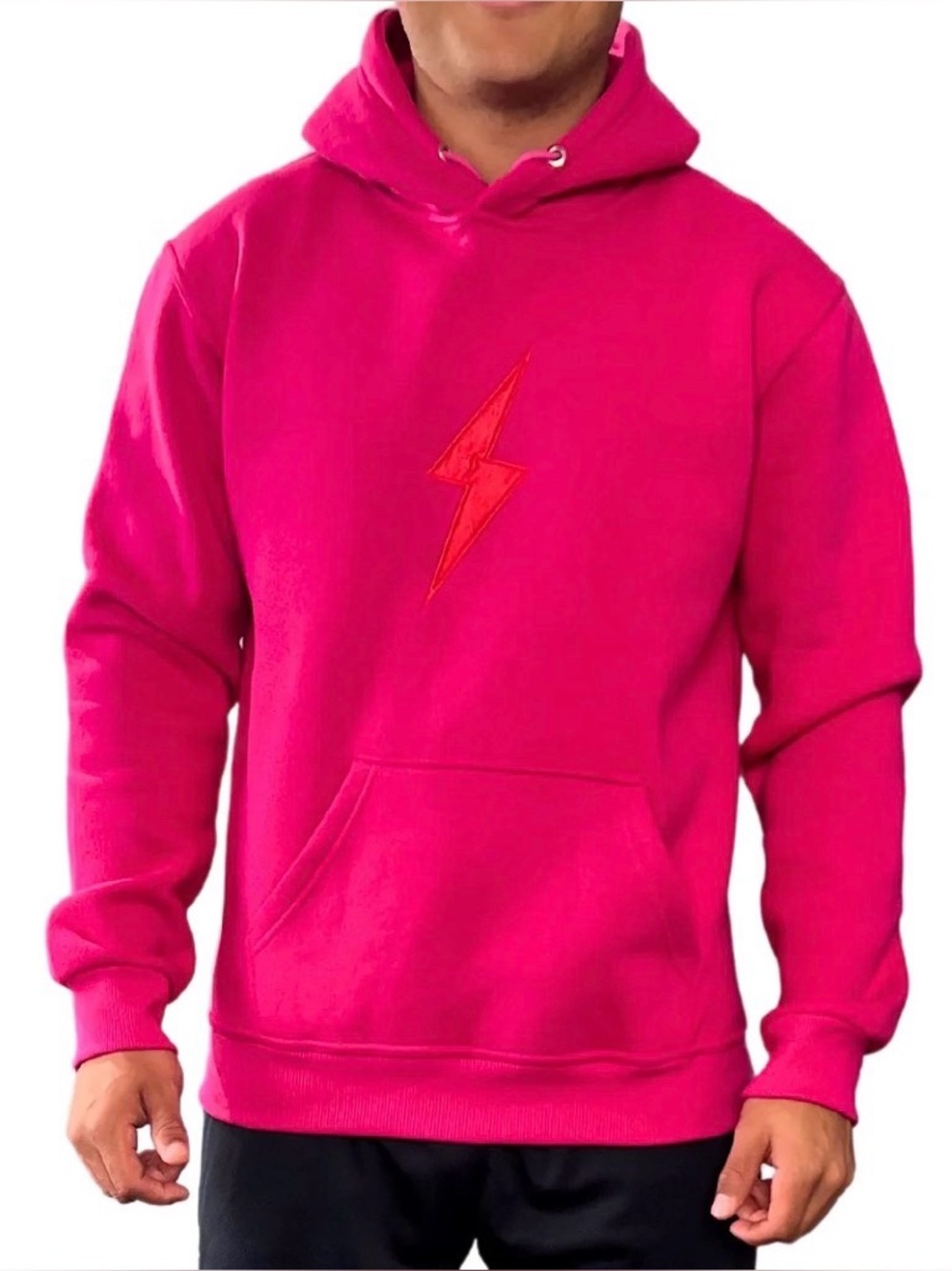 Bruce Bolt BOLT‎ Hoodie Pink/Red Bolt Youth Large super soft cotton Texas trendy
